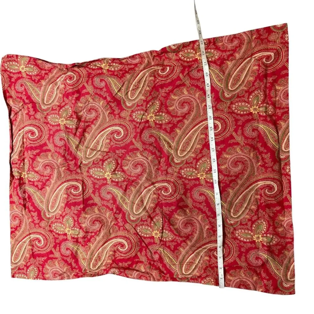 Pottery Barn Mira Anibel Red Paisley Euro Sham Single Pillow Cover Home